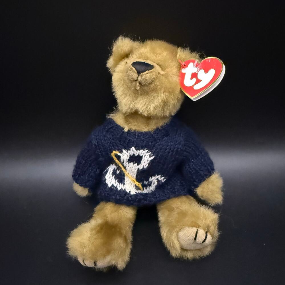 1993 TY Beanie Baby Salty ANCHORS AWAY Sweater Teddy Bear Attic Treasure Vintage